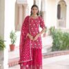 Pink Georgette Embroidery Sequins Work Salwar Suit
