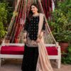 Black Viscose Velvet Thread Sequence Work Salwar Suit