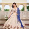 Blue Pure Tissue Silk Embroidery Work Lehenga Choli
