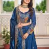 Blue Vichitra Embroidery Work Lehenga Choli