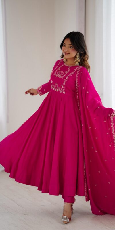 KB 289 Dark Pink with Bead Work & Embroidery Work Roman Chanderi Silk Salwar Suit . Special Price ₹2399. Delivery 4-6 Working Days. Shop now. | Casual Suits, Jump Suits, Tops & Bottoms, Track Suits, Salwar suit, Creative suits, Designer Suits, Palazzo Suits, Party Wear Suits, Patiala Suits, Straight Suits, Trendy Wear