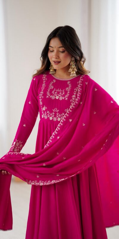 KB 289 Dark Pink with Bead Work & Embroidery Work Roman Chanderi Silk Salwar Suit . Special Price ₹2399. Delivery 4-6 Working Days. Shop now. | Casual Suits, Jump Suits, Tops & Bottoms, Track Suits, Salwar suit, Creative suits, Designer Suits, Palazzo Suits, Party Wear Suits, Patiala Suits, Straight Suits, Trendy Wear