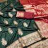 Green Banarasi Silk Zari Lace Work All Over Saree