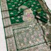Green Soft Banarasi Silk Lace Zari Work Saree