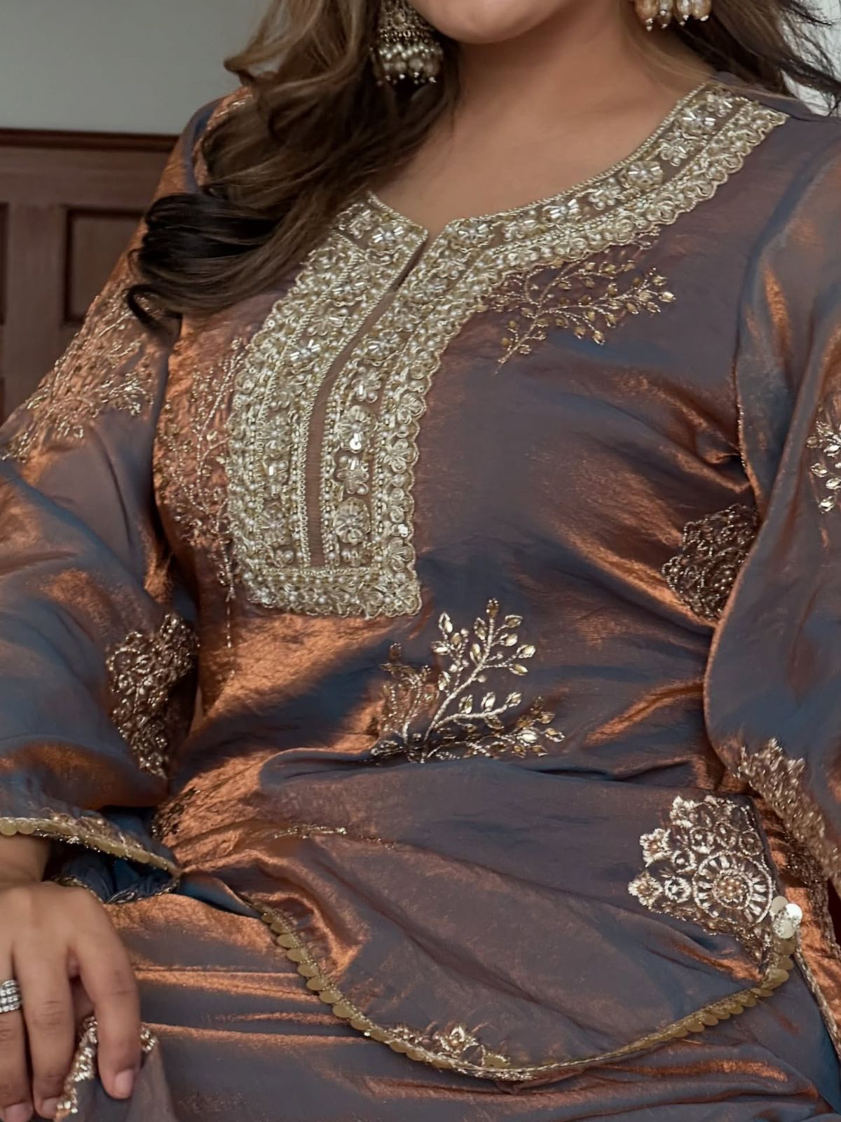 SSR 527 Grey Fendy Silk With Embroidery Work Salwar Suit in Embroidery Sequence Work. Exclusive Offer ₹2099. Delivery 4-6 Working Days | Jump Suits, Salwar suit, Casual Suits, Creative suits, Designer Suits, Palazzo Suits, Party Wear Suits, Patiala Suits, Straight Suits