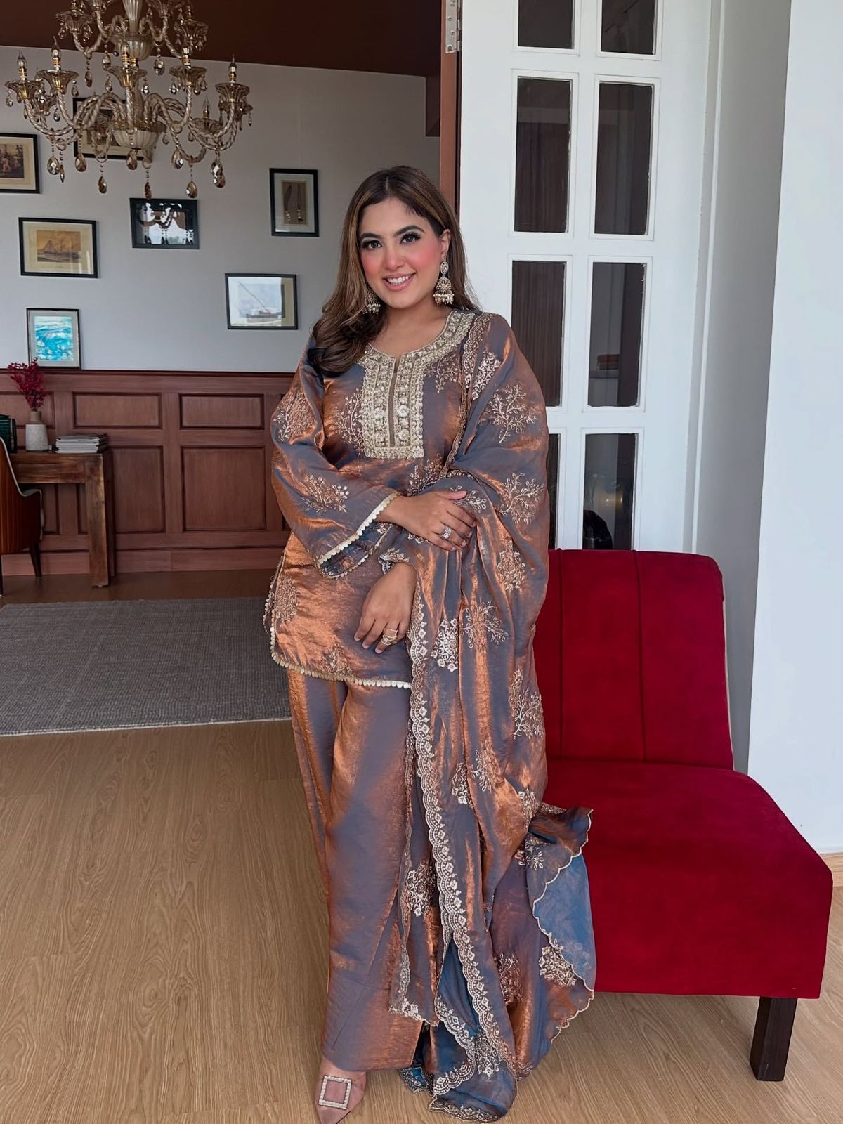 SSR 527 Grey Fendy Silk With Embroidery Work Salwar Suit in Embroidery Sequence Work. Exclusive Offer ₹2099. Delivery 4-6 Working Days | Jump Suits, Salwar suit, Casual Suits, Creative suits, Designer Suits, Palazzo Suits, Party Wear Suits, Patiala Suits, Straight Suits