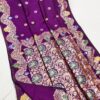 Light Purple Banarasi Lace Work Gold Zari Border Saree