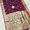 Maroon Soft Paithani Silk Lace Zari Work Saree