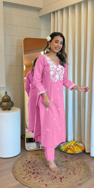 Pink Rayon Wed Lakhnavi  Style Work Salwar Suit