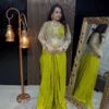 Pista Butterfly Net Sequins Embroidery Work Dhoti Suit