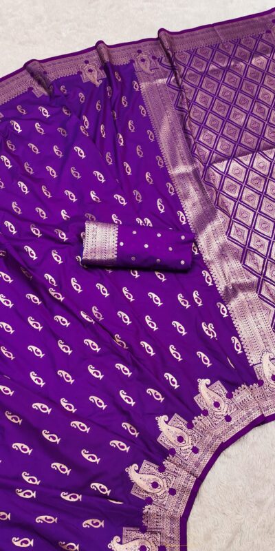 Purple Banarasi Silk Zari Weaving Saree