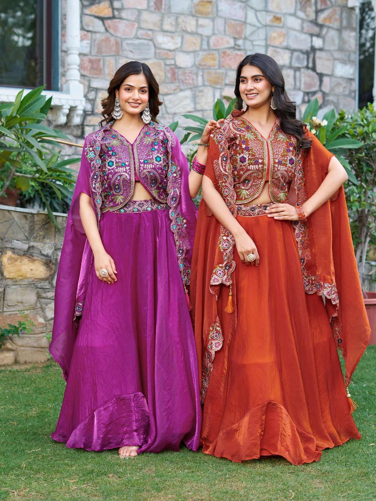 Purple Fendy Silk Embroidery Work Lehenga Choli - Image 4
