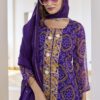Purple Georgette Badhani Print Embroidery Work Salwar Suit