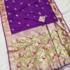 Purple Soft Paithani Silk Lace Zari Work Saree