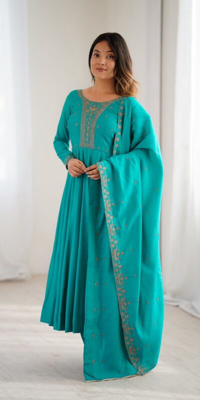KB 288 Rama in Roman Shimmer Chanderi Silk Embroidery Work & Bead Work Salwar Suit . Grab it for ₹2399. Delivery 4-6 Working Days. Shop now. | Casual Suits, Jump Suits, Tops & Bottoms, Track Suits, Salwar suit, Creative suits, Designer Suits, Palazzo Suits, Party Wear Suits, Patiala Suits, Straight Suits, Trendy Wear