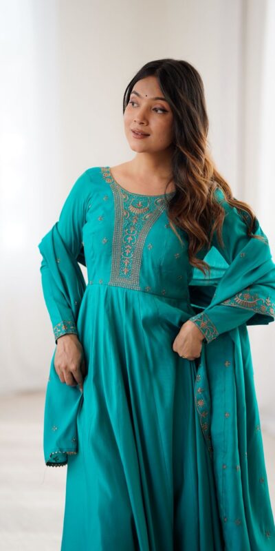 KB 288 Rama in Roman Shimmer Chanderi Silk Embroidery Work & Bead Work Salwar Suit . Grab it for ₹2399. Delivery 4-6 Working Days. Shop now. | Casual Suits, Jump Suits, Tops & Bottoms, Track Suits, Salwar suit, Creative suits, Designer Suits, Palazzo Suits, Party Wear Suits, Patiala Suits, Straight Suits, Trendy Wear