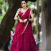 Red Georgette Sequence Work Lehenga Choli