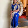 Royal Blue Soft Lichi Silk Jacquard Work All Over Saree
