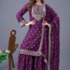 ZF 5006 Wine Color Chinon Silk Sequence Work Salwar Suit Casual, Wedding, Festive, Events . Expected Delivery  4-6 Working Days @2149/- only      | Jump Suits, Salwar suit, Casual Suits, Creative suits, Designer Suits, Palazzo Suits, Party Wear Suits, Patiala Suits, Straight Suits