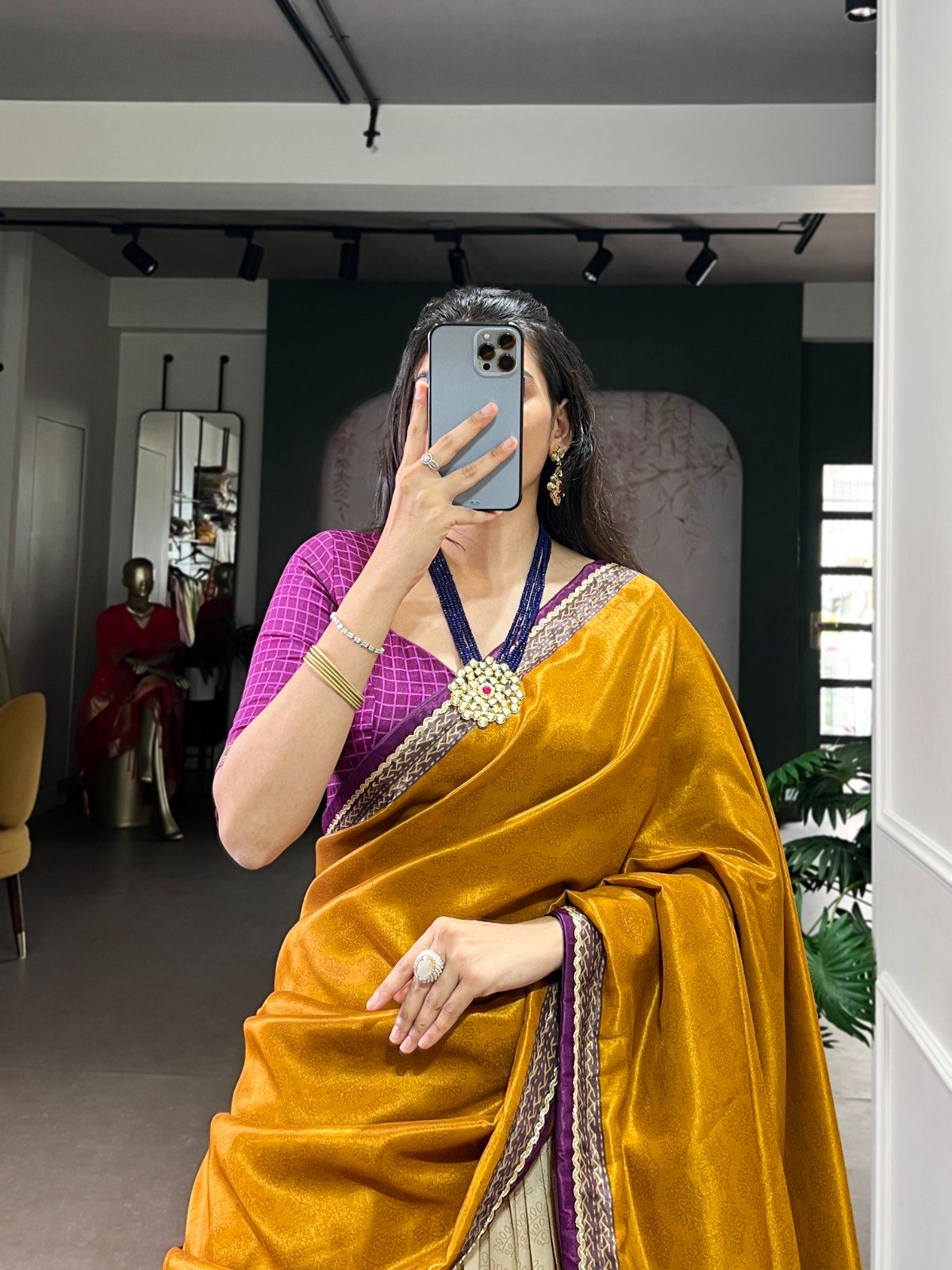 Wine Taser Silk Printed Lehenga Choli - Image 4