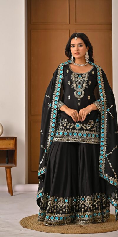 ND 5057 Black NC Vichitra Silk Salwar Suit with Embroidery Work. Special Price ₹2599. Delivery 4-6 Working Days. Shop now. | Jump Suits, Salwar suit, Casual Suits, Creative suits, Designer Suits, Palazzo Suits, Party Wear Suits, Patiala Suits, Straight Suits