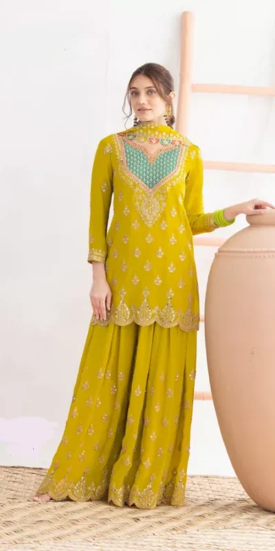 FC 725 Lime Yellow Chinon Salwar Suit Perfect for Wedding, Party, Ethnic Day, Makar Sankranti, Cultural Events – . Best Price ₹3049. Delivery 4-6 Working | Jump Suits, Salwar suit, Casual Suits, Creative suits, Designer Suits, Palazzo Suits, Party Wear Suits, Patiala Suits, Straight Suits
