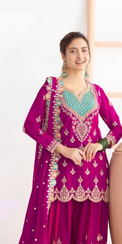 FC 725 Rani Pink Chinon Salwar Suit Perfect for Wedding, Party, Ethnic Day, Makar Sankranti, Cultural Events – . Best Price ₹3049. Delivery 4-6 Working | Jump Suits, Salwar suit, Casual Suits, Creative suits, Designer Suits, Palazzo Suits, Party Wear Suits, Patiala Suits, Straight Suits