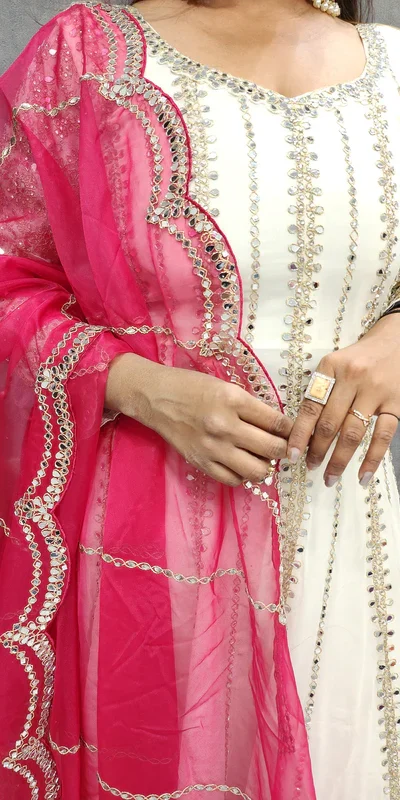 KD 1521 White Faux Georgette Salwar Suit Perfect for Wedding, Party, Pooja, Reception, Engagement – . Introductory Price ₹2099. Delivery 4-6 Working D | Jump Suits, Salwar suit, Casual Suits, Creative suits, Designer Suits, Palazzo Suits, Party Wear Suits, Patiala Suits, Straight Suits