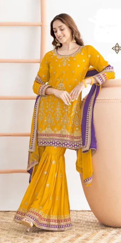 FC 726 Yellow Chinon Salwar Suit Perfect for Wedding, Party, Ethnic Day, Makar Sankranti, Cultural Events – . Best Price ₹3049. Delivery 4-6 Working | Jump Suits, Salwar suit, Casual Suits, Creative suits, Designer Suits, Palazzo Suits, Party Wear Suits, Patiala Suits, Straight Suits