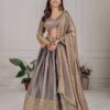 Grey Fendi Embroidery Sequins Work Lehenga Choli