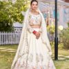 White Vichitra Silk Thread Work Lehenga Choli