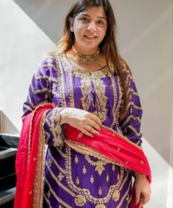 ZS 7001 Purple Chinon Silk Salwar Suit with Embroidery Work & Lace Work. Affordable Price ₹2499. Delivery 4-6 Working Days. Shop now. | Jump Suits, Salwar suit, Casual Suits, Creative suits, Designer Suits, Palazzo Suits, Party Wear Suits, Patiala Suits, Straight Suits