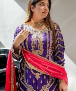 ZS 7001 Purple Chinon Silk Salwar Suit with Embroidery Work & Lace Work. Affordable Price ₹2499. Delivery 4-6 Working Days. Shop now. | Jump Suits, Salwar suit, Casual Suits, Creative suits, Designer Suits, Palazzo Suits, Party Wear Suits, Patiala Suits, Straight Suits