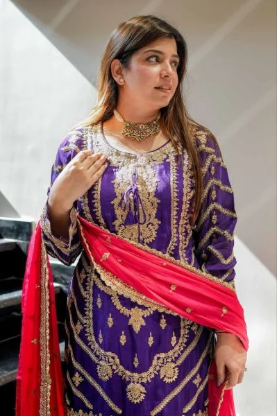 ZS 7001 Purple Chinon Silk Salwar Suit with Embroidery Work & Lace Work. Affordable Price ₹2499. Delivery 4-6 Working Days. Shop now. | Jump Suits, Salwar suit, Casual Suits, Creative suits, Designer Suits, Palazzo Suits, Party Wear Suits, Patiala Suits, Straight Suits