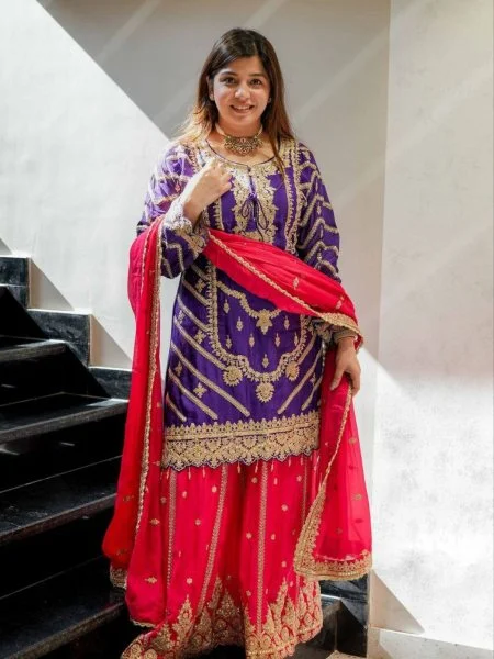 ZS 7001 Purple Chinon Silk Salwar Suit with Embroidery Work & Lace Work. Affordable Price ₹2499. Delivery 4-6 Working Days. Shop now. | Jump Suits, Salwar suit, Casual Suits, Creative suits, Designer Suits, Palazzo Suits, Party Wear Suits, Patiala Suits, Straight Suits