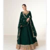 Green Blooming Georgette Embroidery Work Salwar Suit