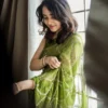 MS 505 Green Viscose Satin Saree with Sequins Work & Embroidery Work. Special Price ₹1599. Delivery 4-6 Working Days. Shop now. | Designer Sarees, Sarees, Bollywood Sarees, Creative Sarees, Embroidered Sarees, Ethnic Saree, Modern Digital sarees, Party Wear Sarees