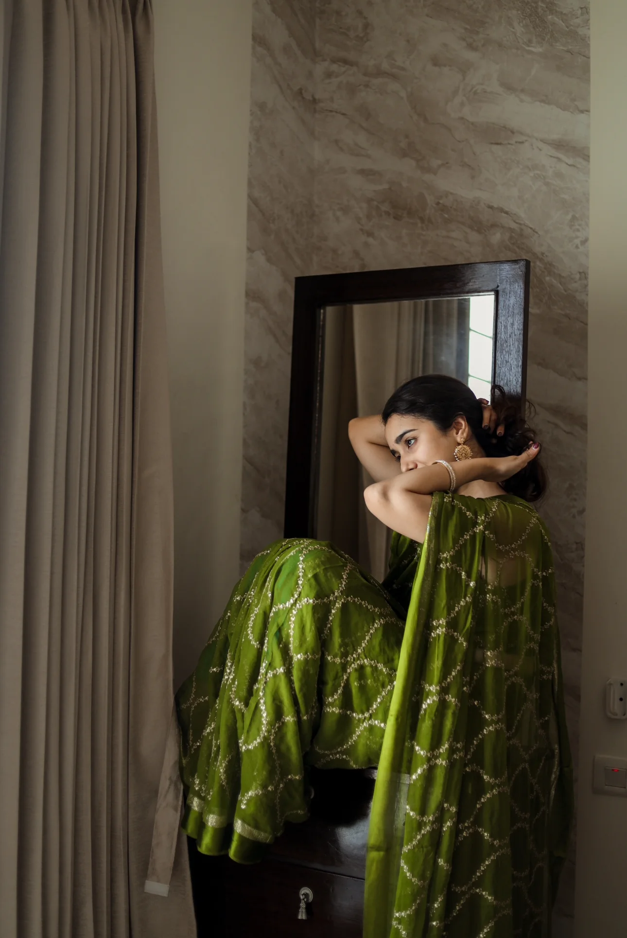 MS 505 Green Viscose Satin Saree with Sequins Work & Embroidery Work. Special Price ₹1599. Delivery 4-6 Working Days. Shop now. | Designer Sarees, Sarees, Bollywood Sarees, Creative Sarees, Embroidered Sarees, Ethnic Saree, Modern Digital sarees, Party Wear Sarees