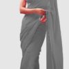 Grey Georgette Embroidery Dual Sequence Saree