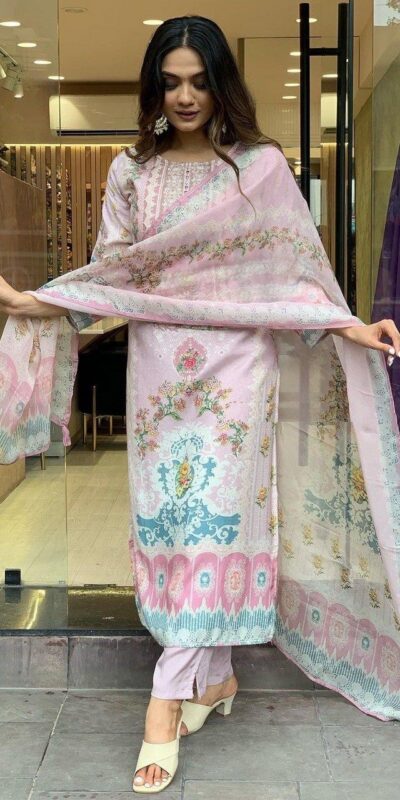 DC G22 Light Pink in Maslin Digital Print Salwar Suit . Wedding, Party, Festive, Events, Introductory Price ₹1749. Delivery 4-6 Working Days. Shop now. | Jump Suits, Salwar suit, Casual Suits, Creative suits, Designer Suits, Palazzo Suits, Party Wear Suits, Patiala Suits, Straight Suits