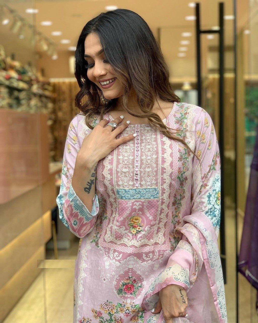 DC G22 Light Pink in Maslin Digital Print Salwar Suit . Wedding, Party, Festive, Events, Introductory Price ₹1749. Delivery 4-6 Working Days. Shop now. | Jump Suits, Salwar suit, Casual Suits, Creative suits, Designer Suits, Palazzo Suits, Party Wear Suits, Patiala Suits, Straight Suits