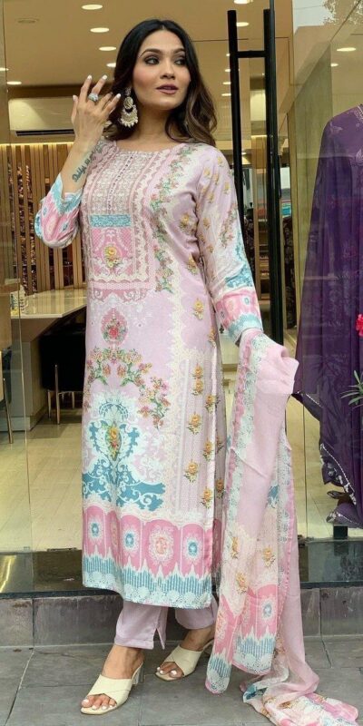DC G22 Light Pink in Maslin Digital Print Salwar Suit . Wedding, Party, Festive, Events, Introductory Price ₹1749. Delivery 4-6 Working Days. Shop now. | Jump Suits, Salwar suit, Casual Suits, Creative suits, Designer Suits, Palazzo Suits, Party Wear Suits, Patiala Suits, Straight Suits
