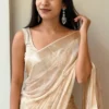 MS 505 Off White Viscose Satin Saree with Sequins Work & Embroidery Work. Special Price ₹1599. Delivery 4-6 Working Days. Shop now. | Creative Sarees, Sarees, Bollywood Sarees, Designer Sarees, Embroidered Sarees, Ethnic Saree, Modern Digital sarees, Party Wear Sarees