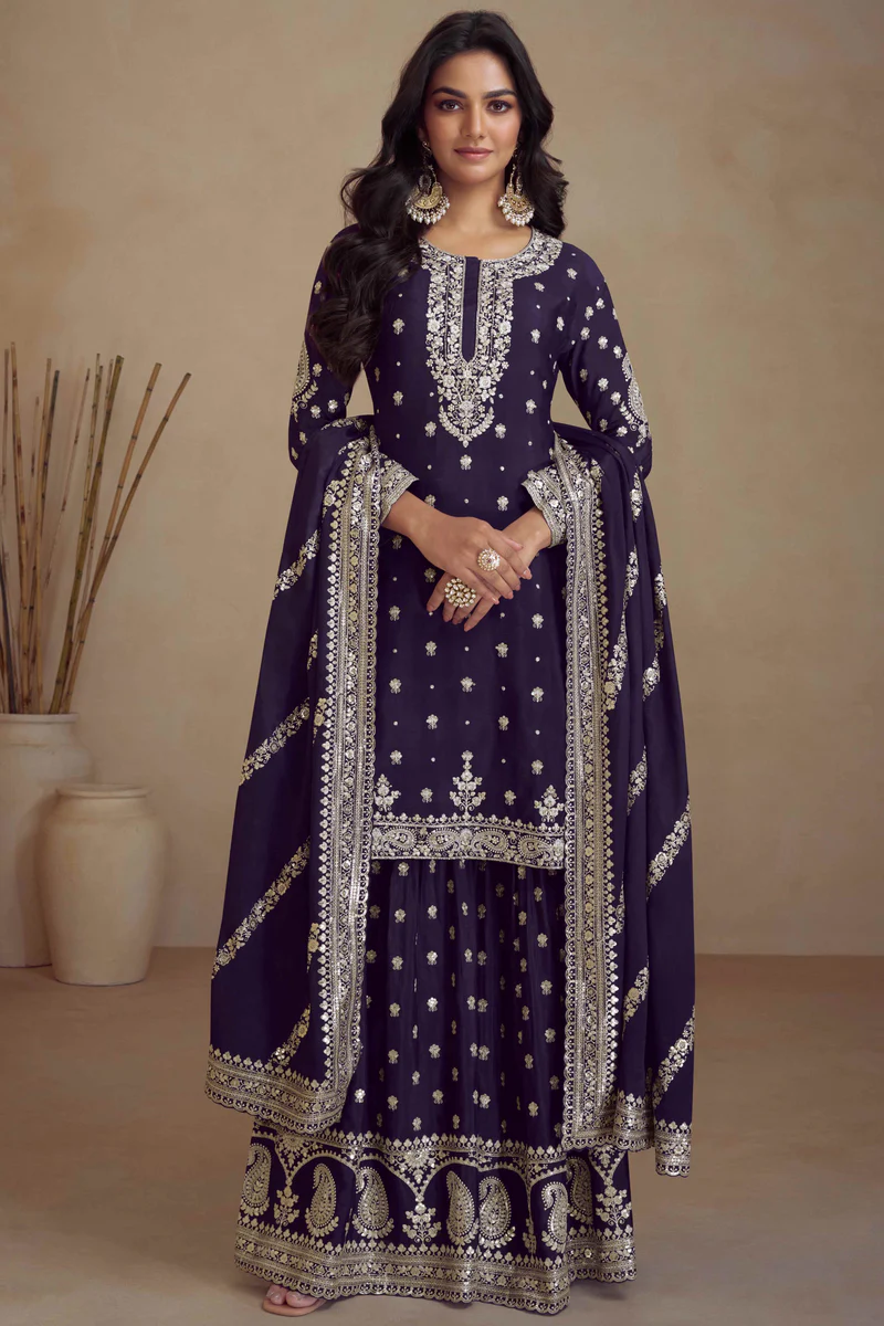 FC 7466 Navy Blue Chinon Silk Salwar Suit with Embroidery Work & Lace Work. Affordable Price ₹2599. Delivery 4-6 Working Days. Shop now. | Jump Suits, Salwar suit, Casual Suits, Creative suits, Designer Suits, Palazzo Suits, Party Wear Suits, Patiala Suits, Straight Suits