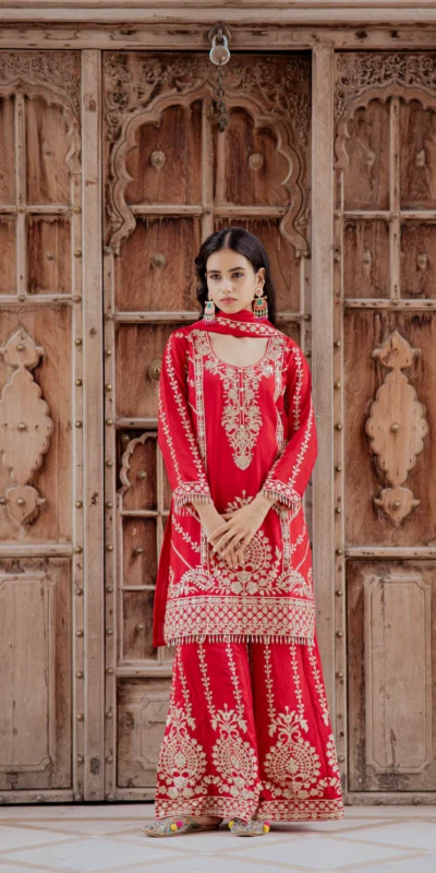 KD 1528 Red Printed Chinon Salwar Suit with Lace Work & Mirror Work. Affordable Price ₹2599. Delivery 4-6 Working Days. Shop now. | Jump Suits, Salwar suit, Casual Suits, Creative suits, Designer Suits, Palazzo Suits, Party Wear Suits, Patiala Suits, Straight Suits