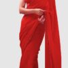 Red Georgette Embroidery Dual Sequence Saree