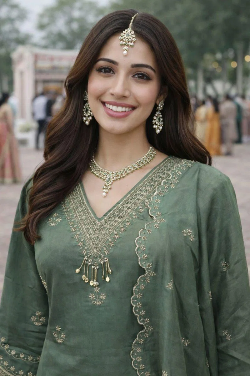 FC 4261 Green Color Roman Silk Salwar Suit with Embroidery Work. Available at ₹2549 only. Delivery 4-6 Working Days. Shop now. | Jump Suits, Salwar suit, Casual Suits, Creative suits, Designer Suits, Palazzo Suits, Party Wear Suits, Patiala Suits, Straight Suits