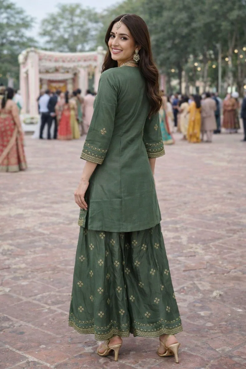 FC 4261 Green Color Roman Silk Salwar Suit with Embroidery Work. Available at ₹2549 only. Delivery 4-6 Working Days. Shop now. | Jump Suits, Salwar suit, Casual Suits, Creative suits, Designer Suits, Palazzo Suits, Party Wear Suits, Patiala Suits, Straight Suits