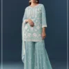 FC 727 Blue Chiffon Georgette Salwar Suit. Perfect for Wedding, Party, Baby Shower, Pooja, Temple Visit – Grab it for ₹2599. Delivery 4-6 Work | Jump Suits, Salwar suit, Casual Suits, Creative suits, Designer Suits, Palazzo Suits, Party Wear Suits, Patiala Suits, Straight Suits