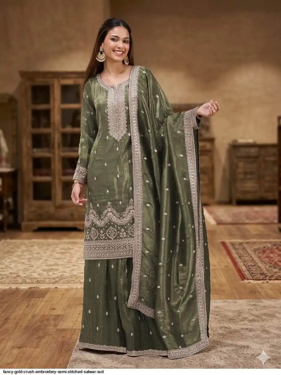 FC 2103 Green Fancy Gold Crush Salwar Suit Perfect for Wedding, Party, Haldi, Onam, Festival Celebrations – . Get it for ₹2549. Delivery 4-6 Work | Jump Suits, Salwar suit, Casual Suits, Creative suits, Designer Suits, Palazzo Suits, Party Wear Suits, Patiala Suits, Straight Suits